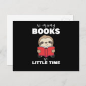 Bücher Sloth Read Book Bookworm Bookworm Postkarte (Vorne/Hinten)