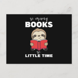 Bücher Sloth Read Book Bookworm Bookworm Postkarte