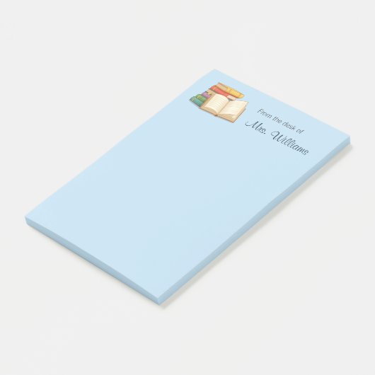 Bücher Stack Open Book School Lehrer Post-it Klebezettel (angewinkelt)