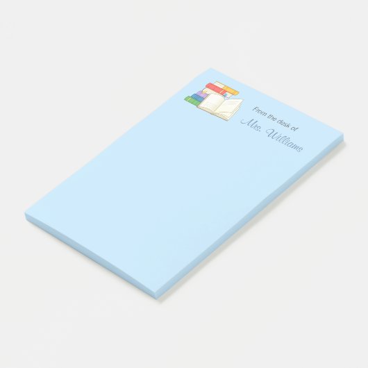 Bücher Stack Open Book School Lehrer Post-it Klebezettel (angewinkelt)