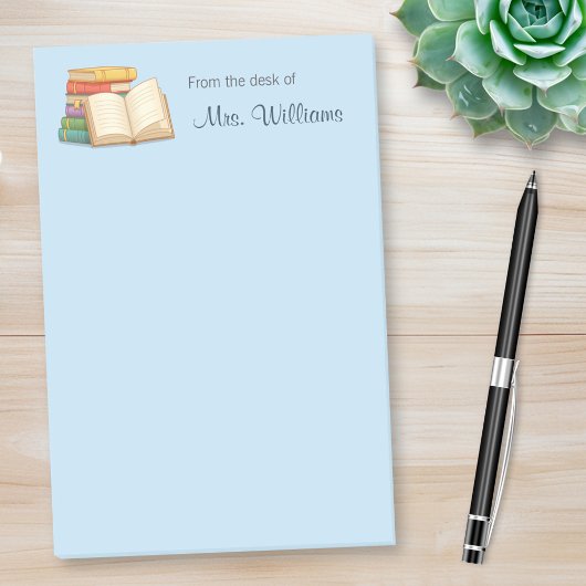 Bücher Stack Open Book School Lehrer Post-it Klebezettel