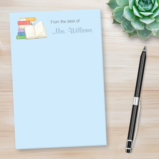 Bücher Stack Open Book School Lehrer Post-it Klebezettel