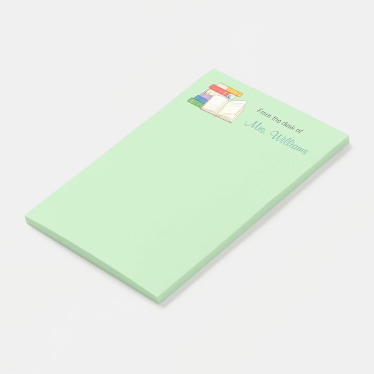 Bücher Stack Open Book School Lehrer Post-it Klebezettel (angewinkelt)