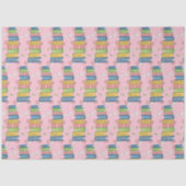 Bücher - Stapel und Blume - rosa Gewebe Seidenpapier (Vorderseite)