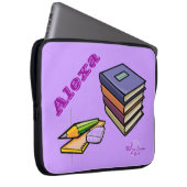 Bücher, Stift & Regler - individueller Laptop-Schl Laptopschutzhülle (Vorne Rechts)
