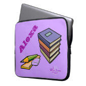 Bücher, Stift & Regler - individueller Laptop-Schl Laptopschutzhülle (Vorderseite Links)