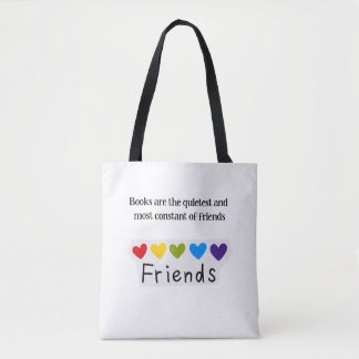 Bücher Stille Konstante Freunde Regenbogen-Herzen  Tasche
