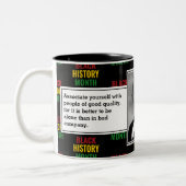 BUCHER T WASHINGTON Black History Quote Scripting Zweifarbige Tasse (Links)