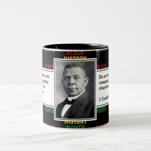 BUCHER T WASHINGTON Black History Quote Scripting Zweifarbige Tasse (Mittel)