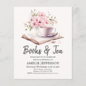 Bücher & Tee Einladung zum Geburtstag (Vorderseite)