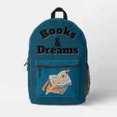 Bücher & Träume Rucksack – Schüler Schulranzen (Vorderseite)