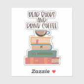 Bücher Trinkkaffee-Aufkleber lesen Aufkleber (Blatt)
