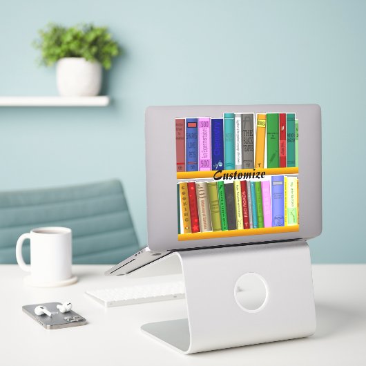 Bücher über die Regale Thunder_Cove Aufkleber (Laptop auf Schreibtisch)