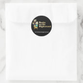 Bücher über Nachtständer Runder Aufkleber (Tasche)