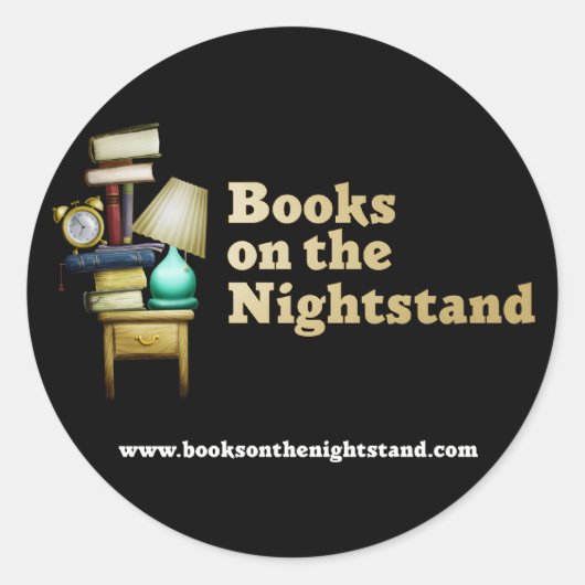 Bücher über Nachtständer Runder Aufkleber (Vorderseite)