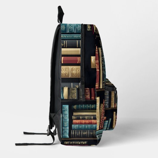 Bücher über Regale Bedruckter Rucksack (Links)