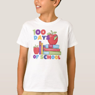 Bücher und Äpfel 100 Tage Schult-shirts T-Shirt