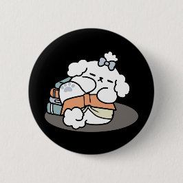 Bücher und Barks - Niedliches Design für schlampig Button