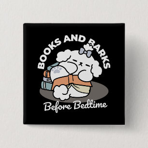 Bücher und Barks - Niedliches Design für schlampig Button