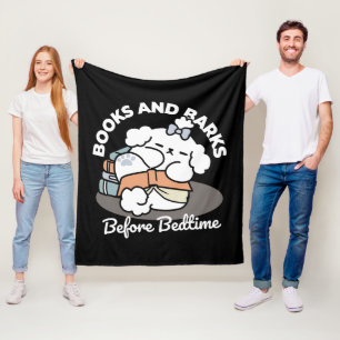 Bücher und Barks - Niedliches Design für schlampig Fleecedecke
