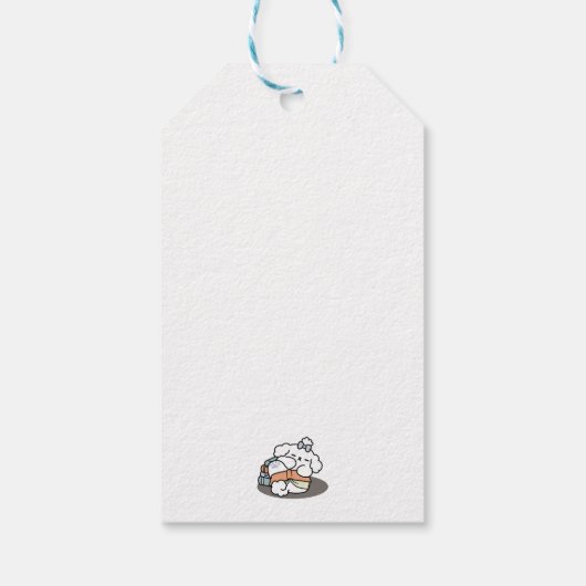 Bücher und Barks - Niedliches Design für schlampig Geschenkanhänger (Rückseite)