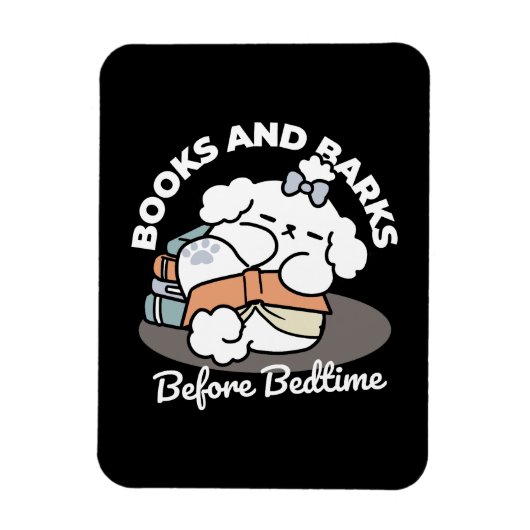 Bücher und Barks - Niedliches Design für schlampig Magnet (Vertikal)