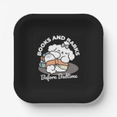 Bücher und Barks - Niedliches Design für schlampig Pappteller (Vorderseite)