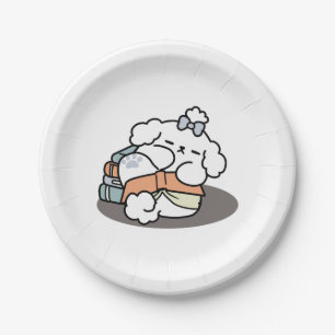 Bücher und Barks - Niedliches Design für schlampig Pappteller