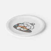 Bücher und Barks - Niedliches Design für schlampig Pappteller (Schrägansicht)