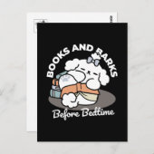 Bücher und Barks - Niedliches Design für schlampig Postkarte (Vorne/Hinten)