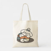 Bücher und Barks - Niedliches Design für schlampig Tragetasche (Rückseite)