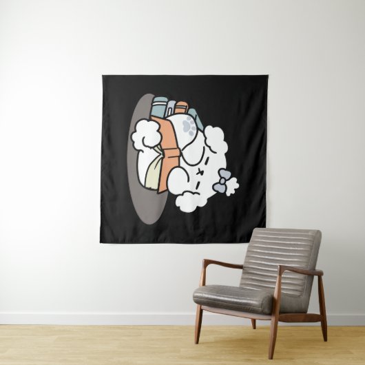 Bücher und Barks - Niedliches Design für schlampig Wandteppich (Beispiel (Horizontal))