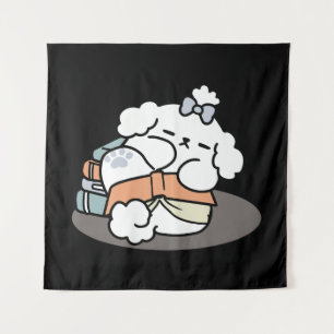 Bücher und Barks - Niedliches Design für schlampig Wandteppich