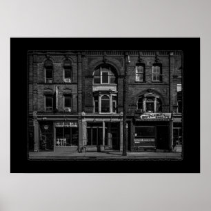 Bücher und Bistros und Metzger Nr. 10 mit Rand Poster