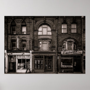 Bücher und Bistros und Metzger Nr. 4 Poster