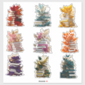 Bücher und Blume Aufkleber (Blatt)