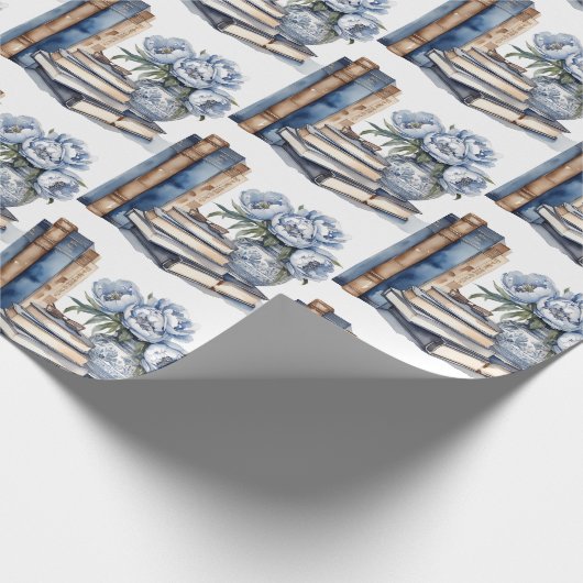 Bücher und Blume Geschenkpapier (Ecke)