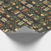 Bücher und Blume Geschenkpapier (Ecke)