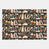 Bücher und Blume Geschenkpapier Set (Vorderseite)