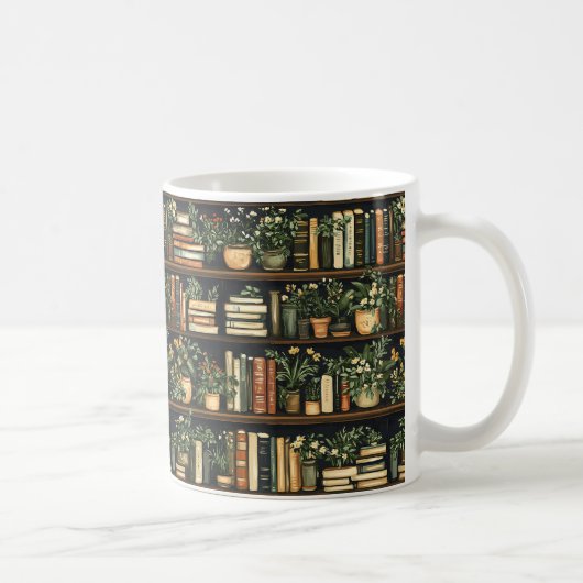 Bücher und Blume Kaffee Tasse (Rechts)