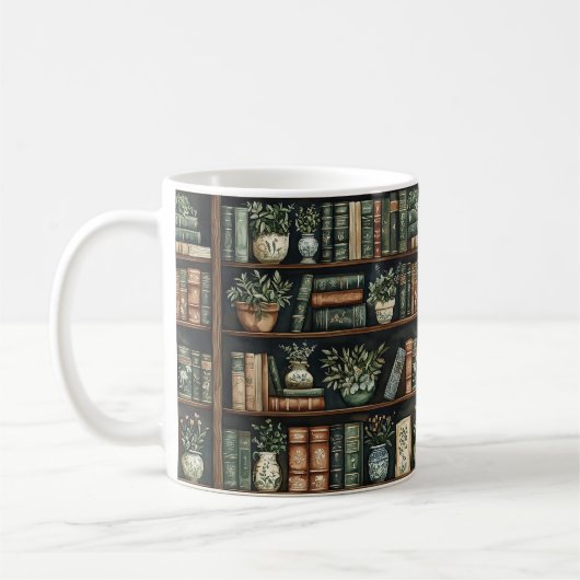 Bücher und Blume Kaffee Tasse (Links)