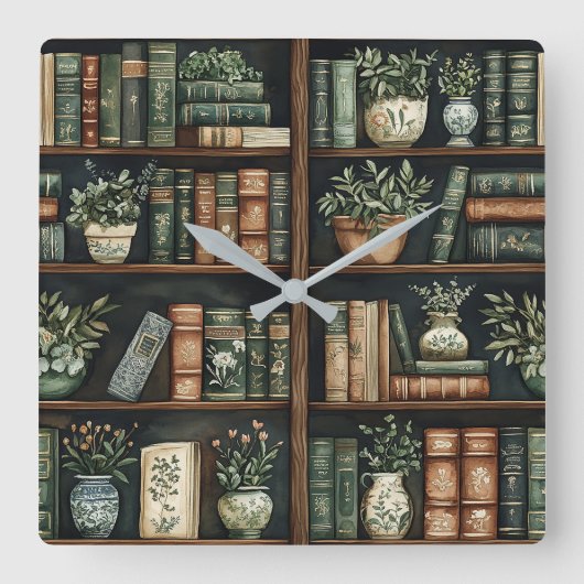 Bücher und Blume Uhr (Vorderseite)