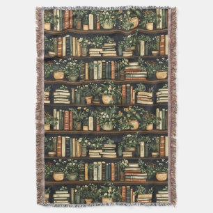 Bücher und Blume werfen Blanket Decke