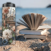 Bücher und Blumen Thermobecher Thermosbecher