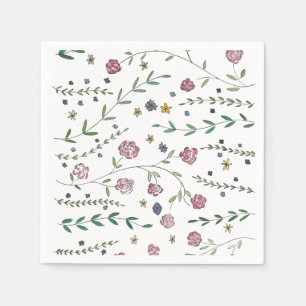 Bücher und Blüten Cocktail Napkins Serviette