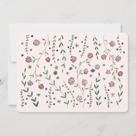 Bücher und Blüten Einladungen für Hochzeiten (Rückseite)