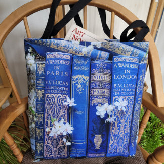 Bücher und Blüten Tasche