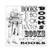 Bücher und Briefmarke der alten Kunstschmiede Gummistempel (Prägung)