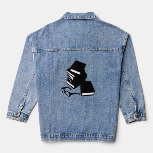 Bücher und Brillen Jeansjacke (Rückseite)