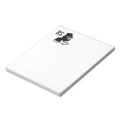 Bücher und Brillen-Monogramm Notizblock (Rotiert)
